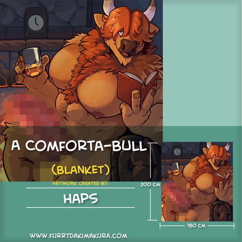 A Comforta-Bull Flannel Blanket by Haps