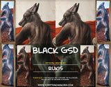 Black German Shepherd Dakimakura by Rukis