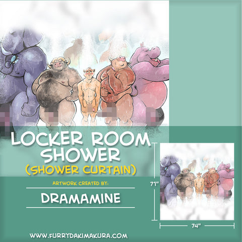 Locker Room Shower Curtain by Dramamine