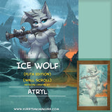 Ice Wolf Wall Scroll by Atryl