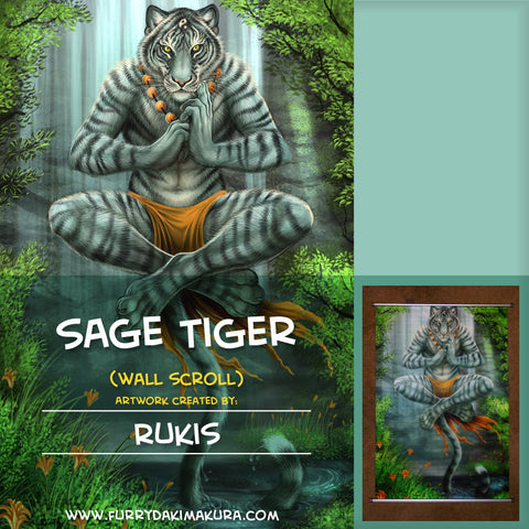 Sage Tiger Wall Scroll by Rukis